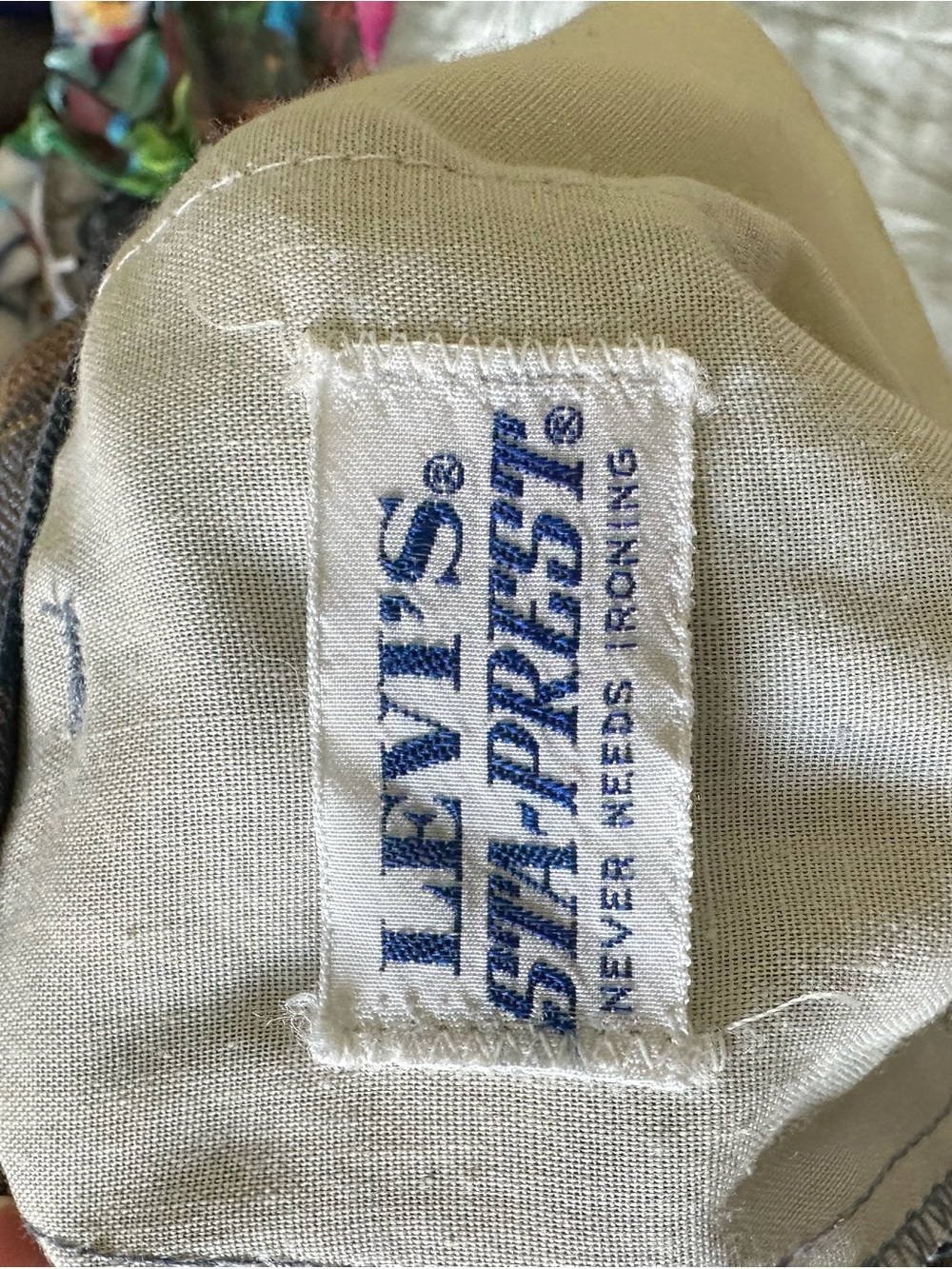 Vintage 60s-70s Levi's Plaid Flared Pants in Blue and Brown - Picture 3 of 3